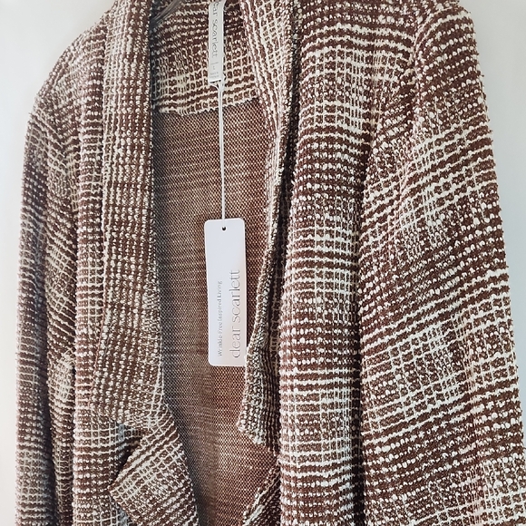 Mocha & Ivory Brown Brixton Textured Midi Blazer - Picture 3 of 7